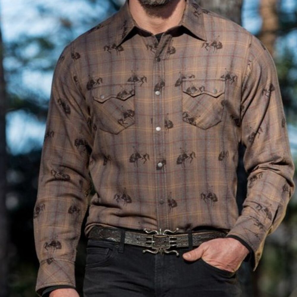 Ryan Michael Barnfly bucking horse shirt M1029F
